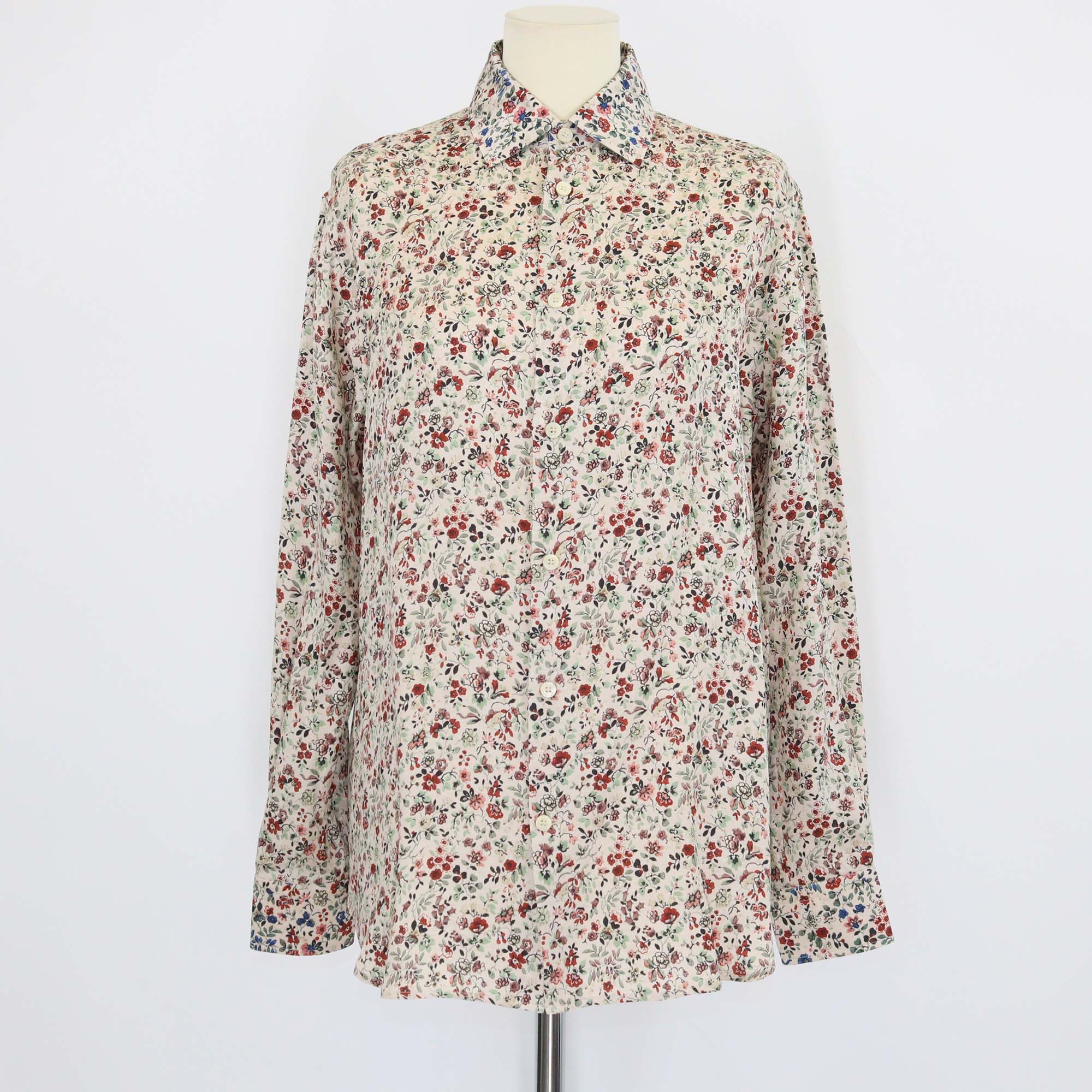 Loro Piana Multicolor Silk Floral Print Thea Long Sleeve Shirt