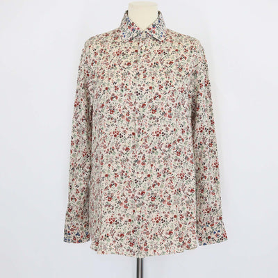 Loro Piana Multicolor Silk Floral Print Thea Long Sleeve Shirt