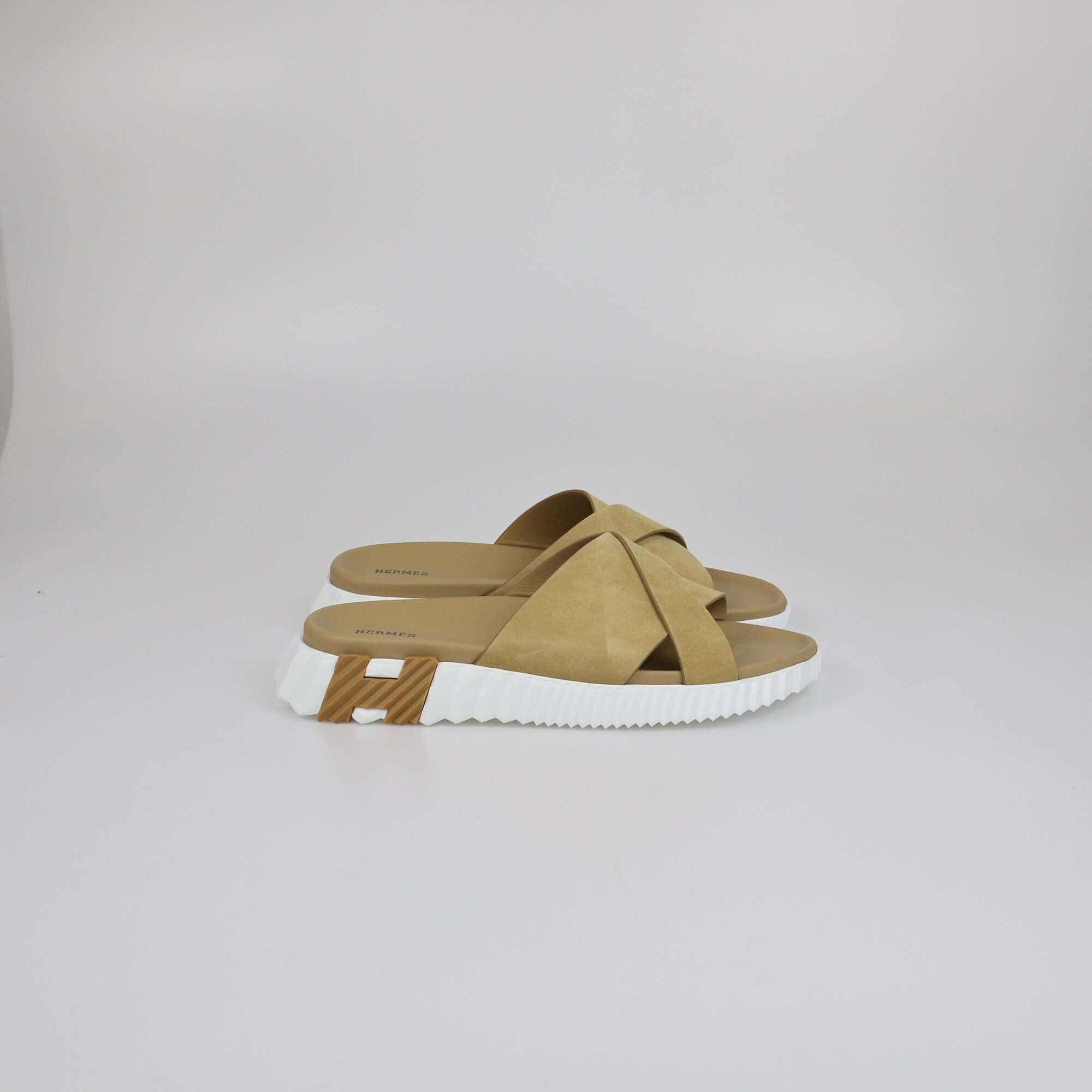 Hermes Beige Infra Sandals Mens Hermes 