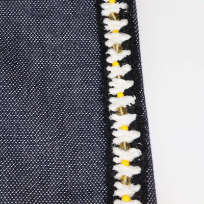 Chanel Dark Blue Cotton Beaded Detail Drawstring Shorts