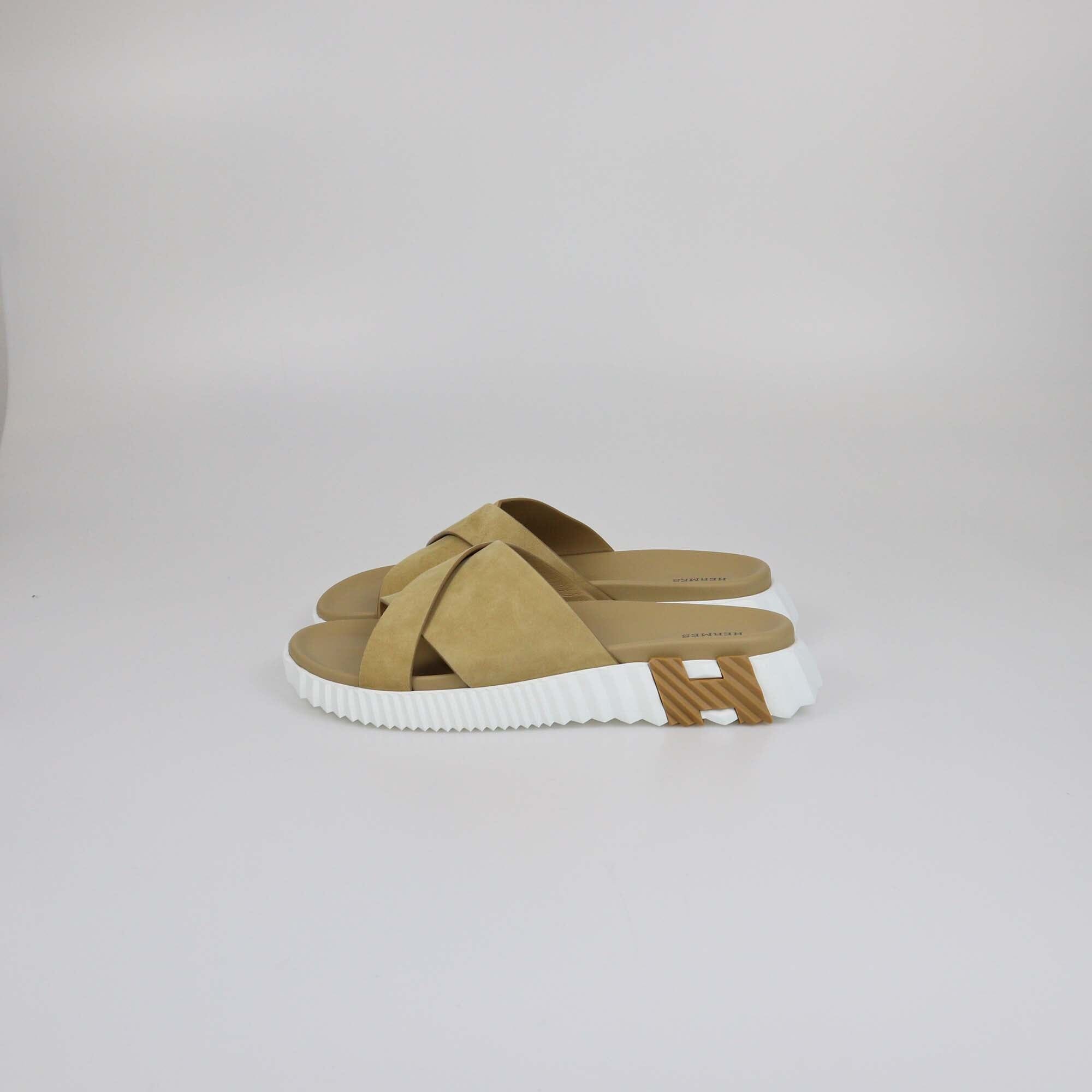 Hermes Beige Infra Sandals Mens Hermes 