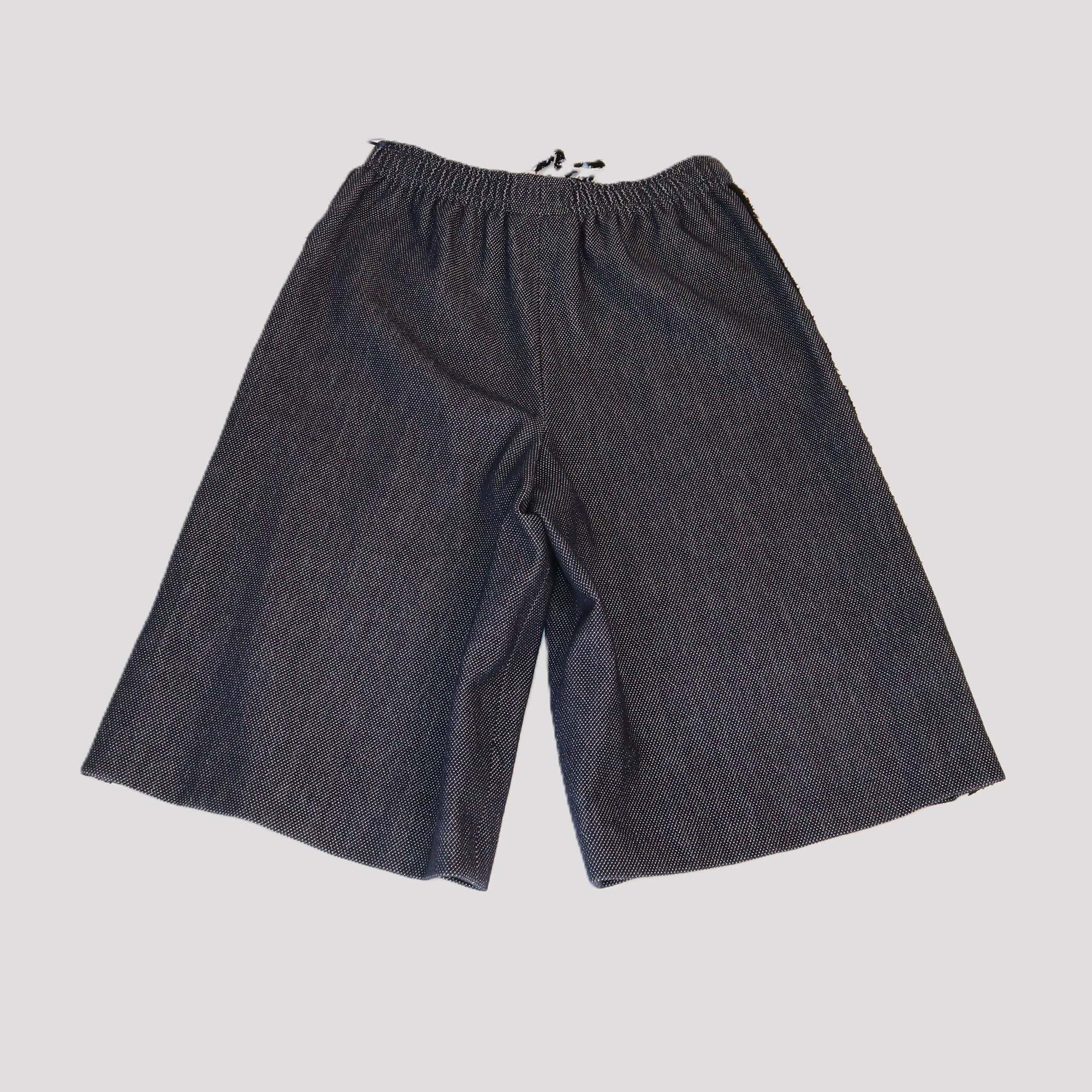 Chanel Dark Blue Cotton Beaded Detail Drawstring Shorts