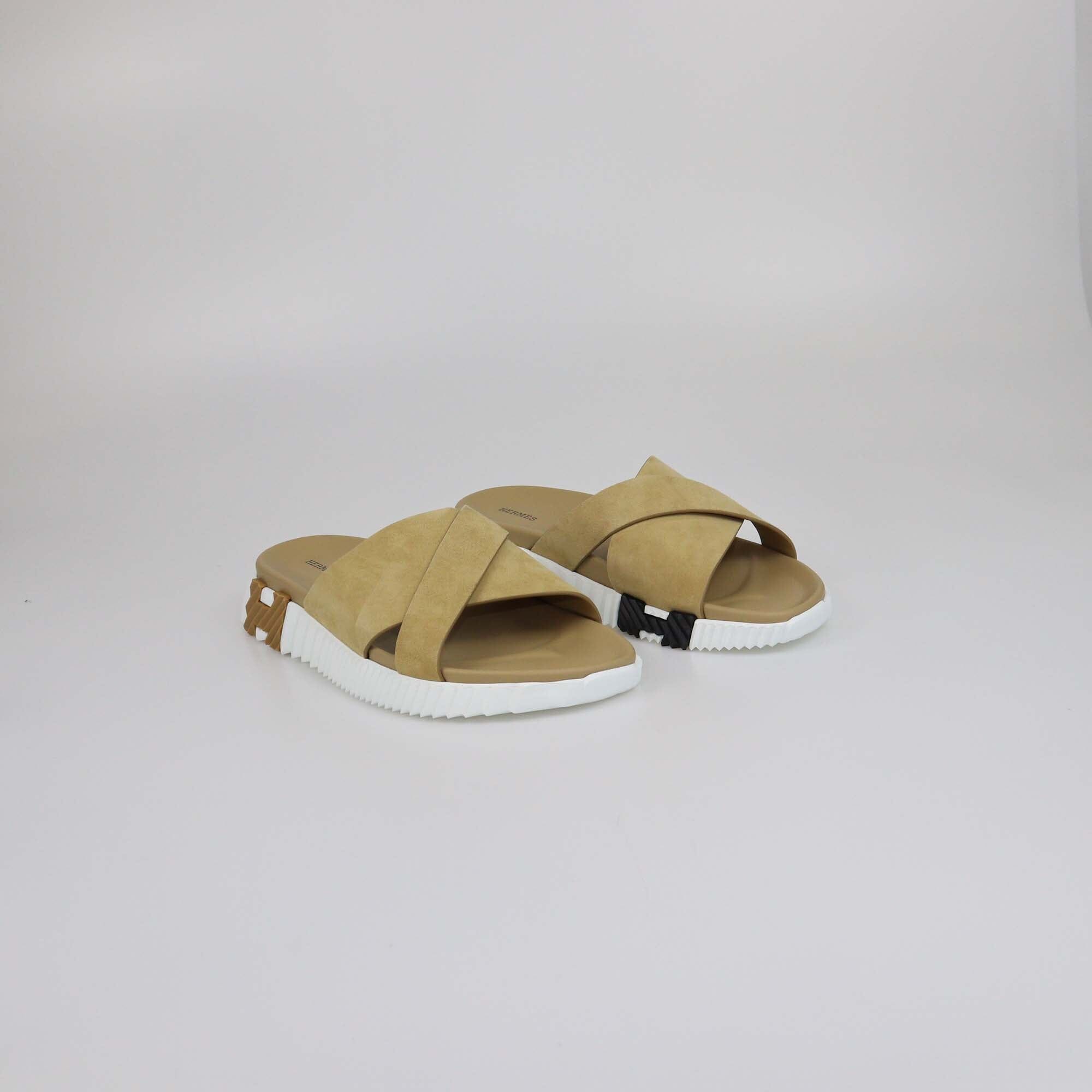 Hermes Beige Infra Sandals Mens Hermes 