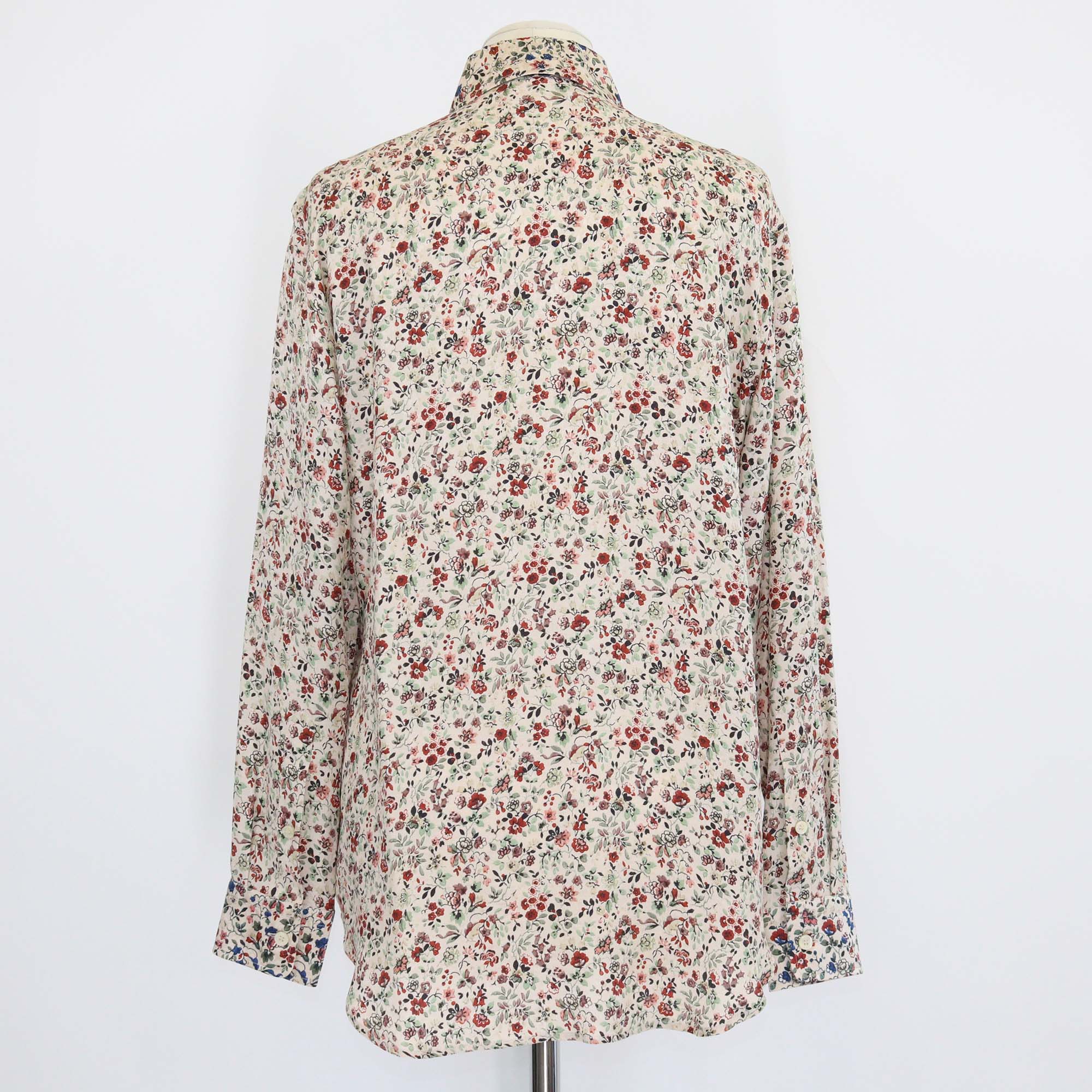 Loro Piana Multicolor Silk Floral Print Thea Long Sleeve Shirt