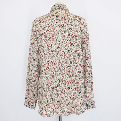 Loro Piana Multicolor Silk Floral Print Thea Long Sleeve Shirt