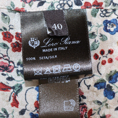 Loro Piana Multicolor Silk Floral Print Thea Long Sleeve Shirt