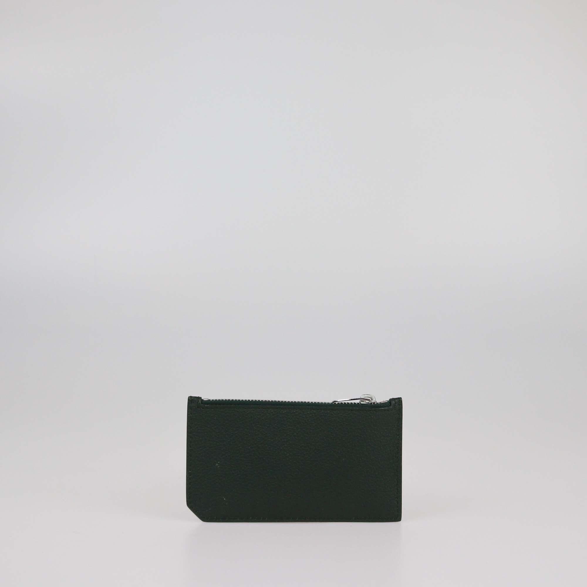 Saint Laurent Dark Green 5 Fragments Zip Card Holder Womens Saint Laurent 
