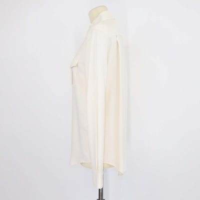 Loewe Cream Viscose Anagram Embroidered Double Front Pocket Long Sleeve Shirt