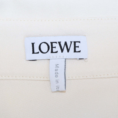Loewe Cream Viscose Anagram Embroidered Double Front Pocket Long Sleeve Shirt