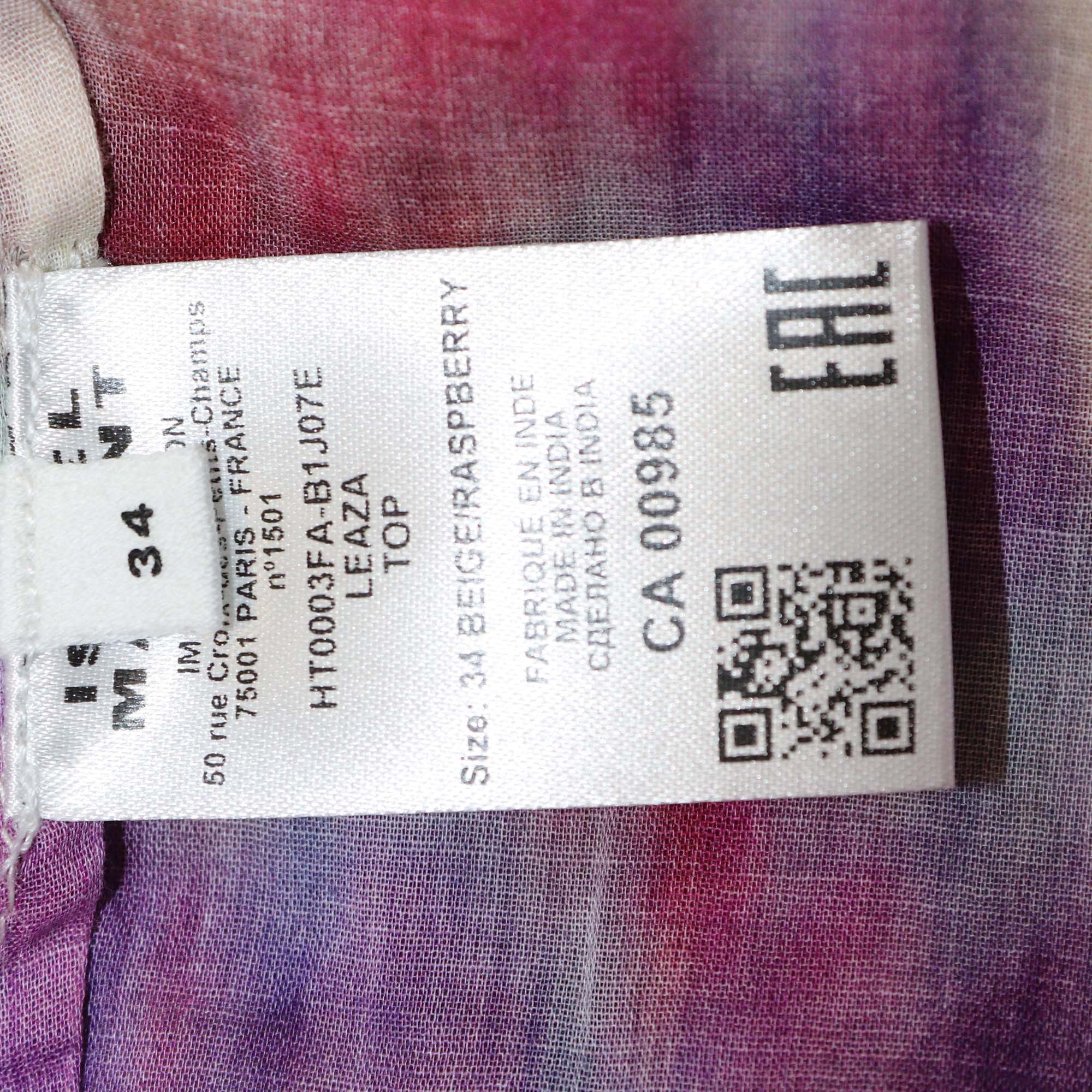 Isabel Marant Etoile Multicolor Printed Leaza Mock Neck Top & Pleated Skirt Set