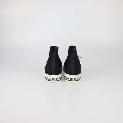 Christian Dior Black Cannage Technical Fabric Walk 'N' Dior High Top Sneakers