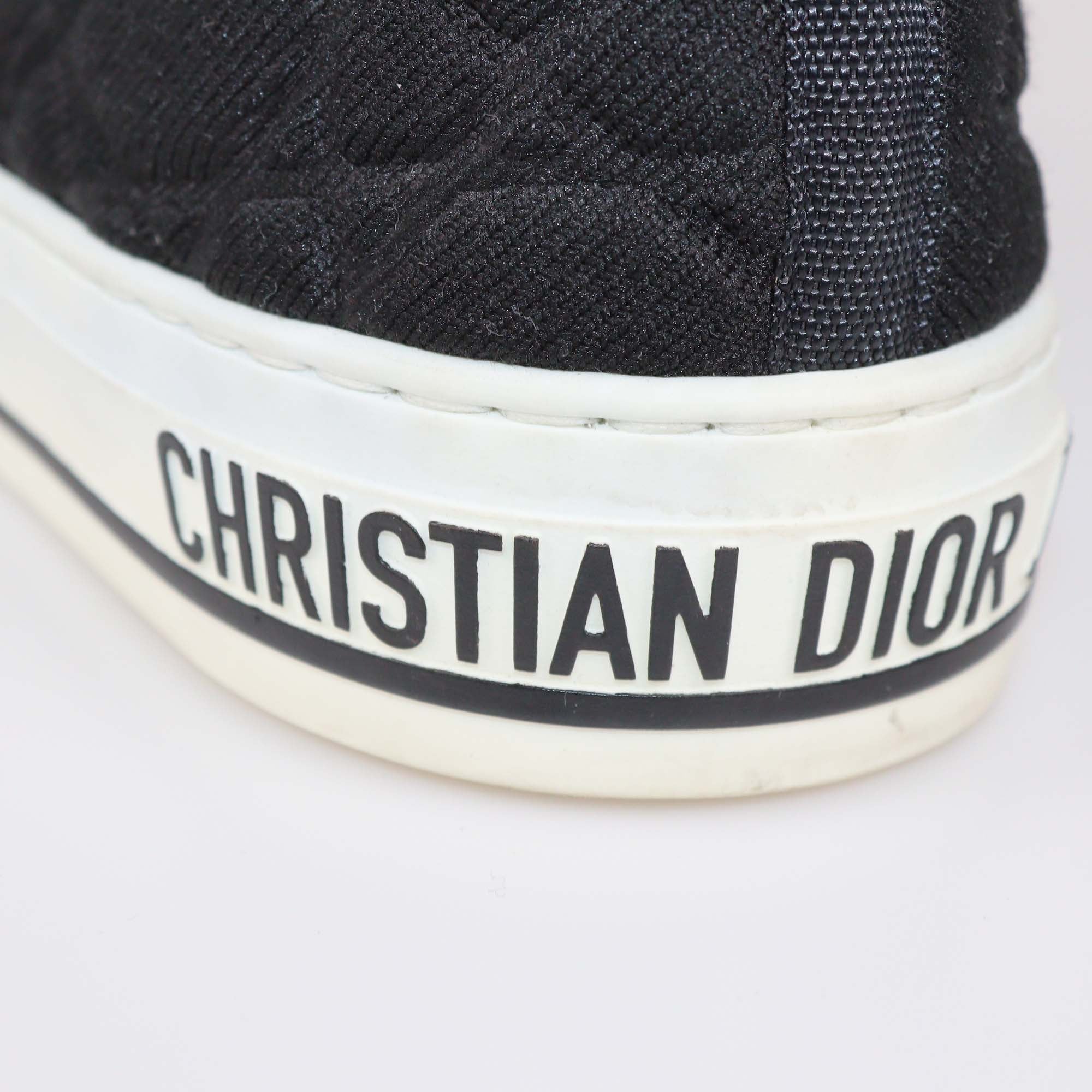 Christian Dior Black Cannage Technical Fabric Walk 'N' Dior High Top Sneakers
