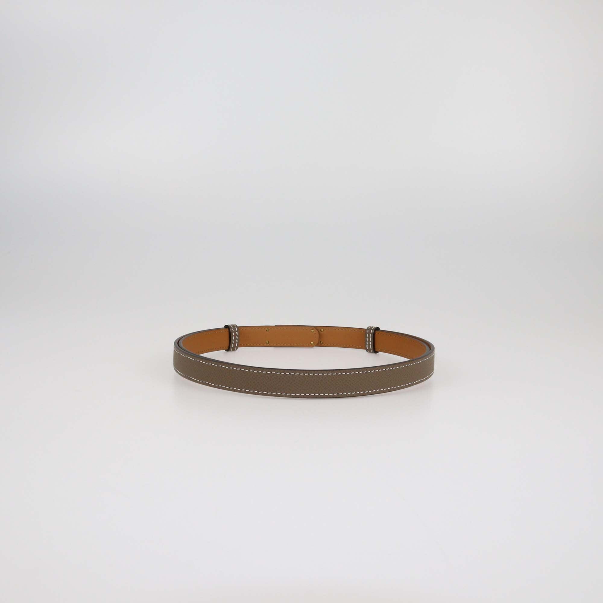 Hermes Etoupe Epsom Kelly 18 Belt Womens Hermes 