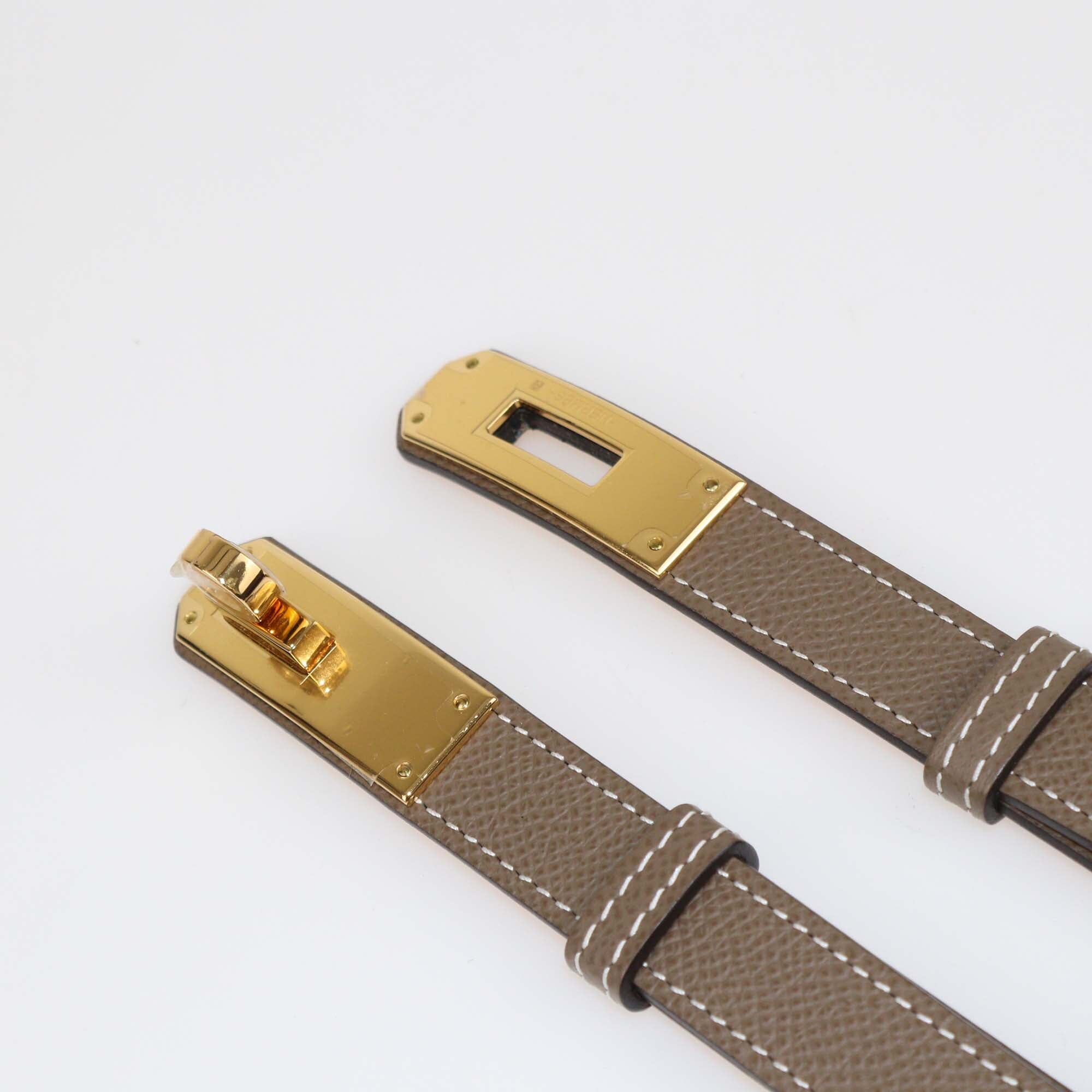 Hermes Etoupe Epsom Kelly 18 Belt Womens Hermes 