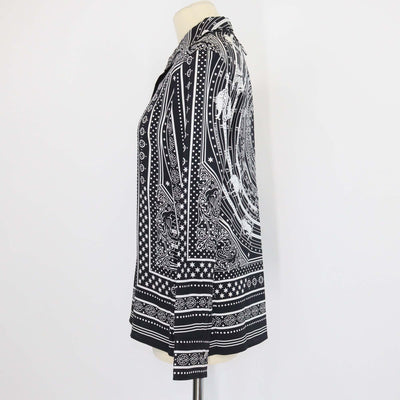 Hermes Black/White Silk Chemise Micro Astrologie Sleeve Shirt