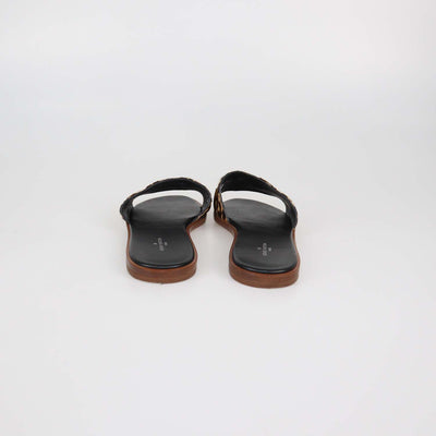 Louis Vuitton Brown Leopard Print Calf Hair and Suede Monogram Lock It Flat Sandals