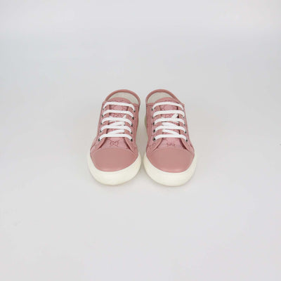 Gucci Pink GG Canvas and Leather Low Top Sneakers
