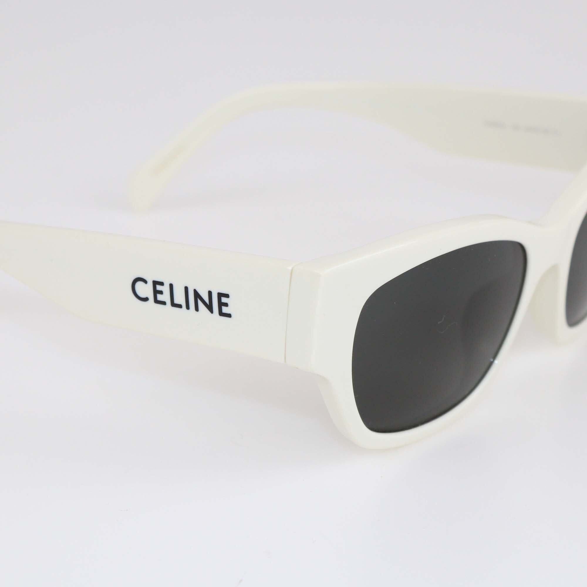 Celine White/Black Cat Eye Sunglasses Womens Celine 