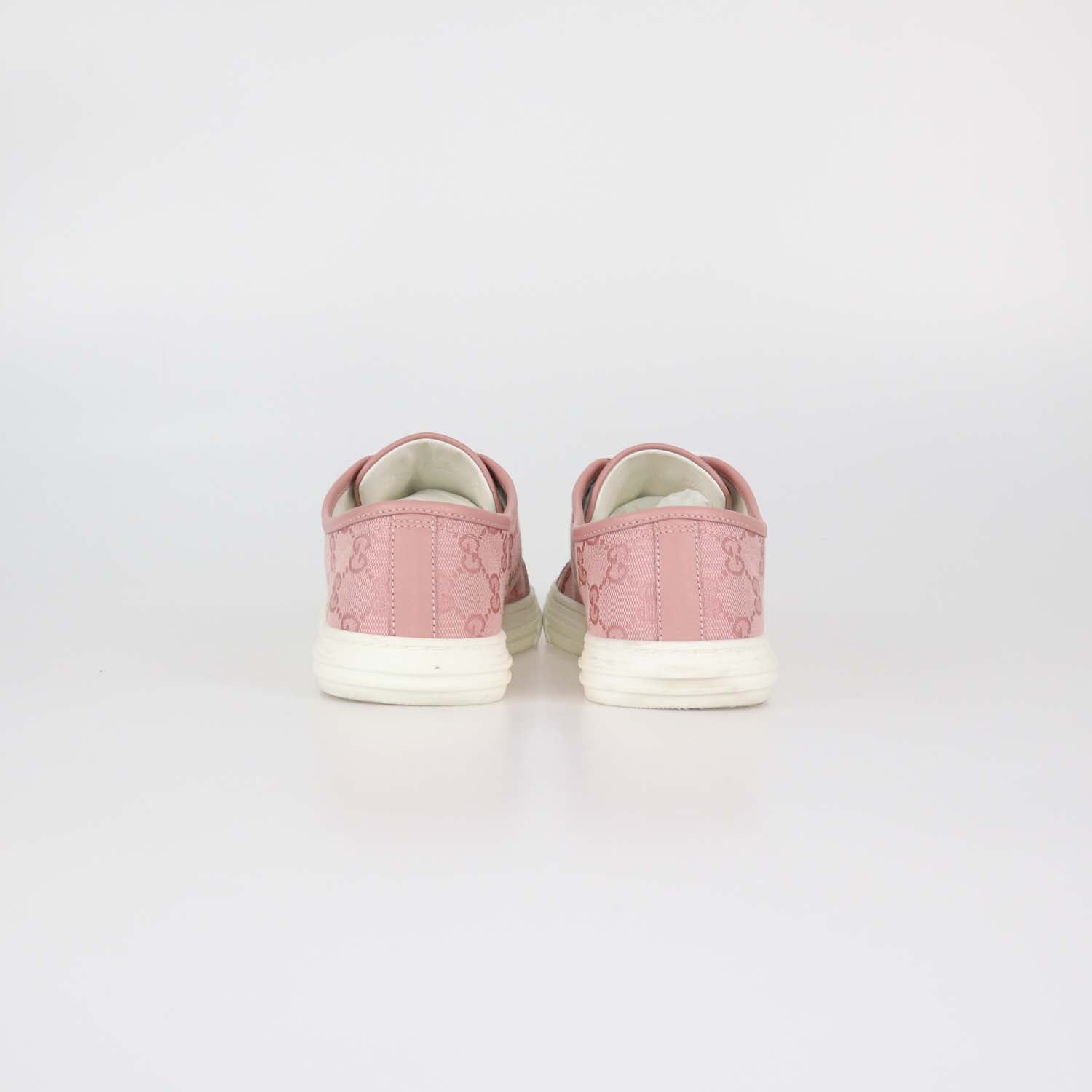 Gucci Pink GG Canvas and Leather Low Top Sneakers