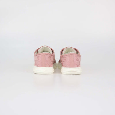 Gucci Pink GG Canvas and Leather Low Top Sneakers