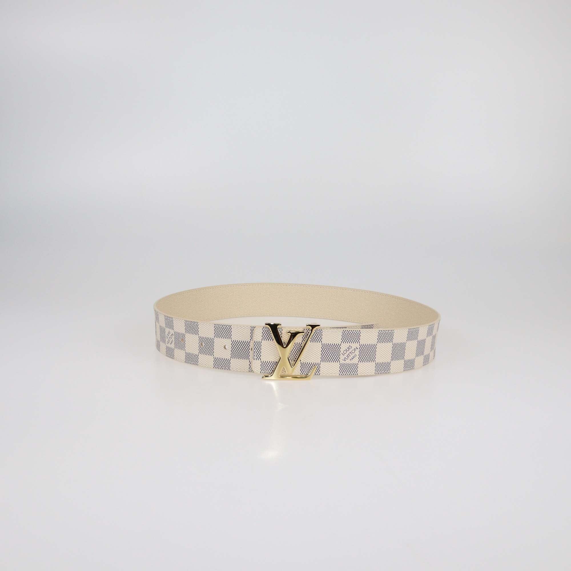 Louis Vuitton Damier Azur Canvas LV Initiales Belt 80 Womens Louis Vuitton 