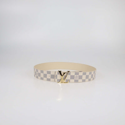 Louis Vuitton Damier Azur Canvas LV Initiales Belt 80 Womens Louis Vuitton 