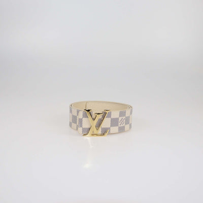 Louis Vuitton Damier Azur Canvas LV Initiales Belt 80 Womens Louis Vuitton 