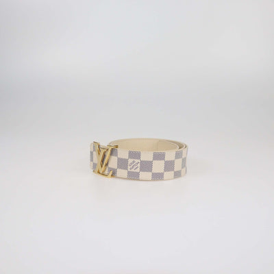 Louis Vuitton Damier Azur Canvas LV Initiales Belt 80 Womens Louis Vuitton 