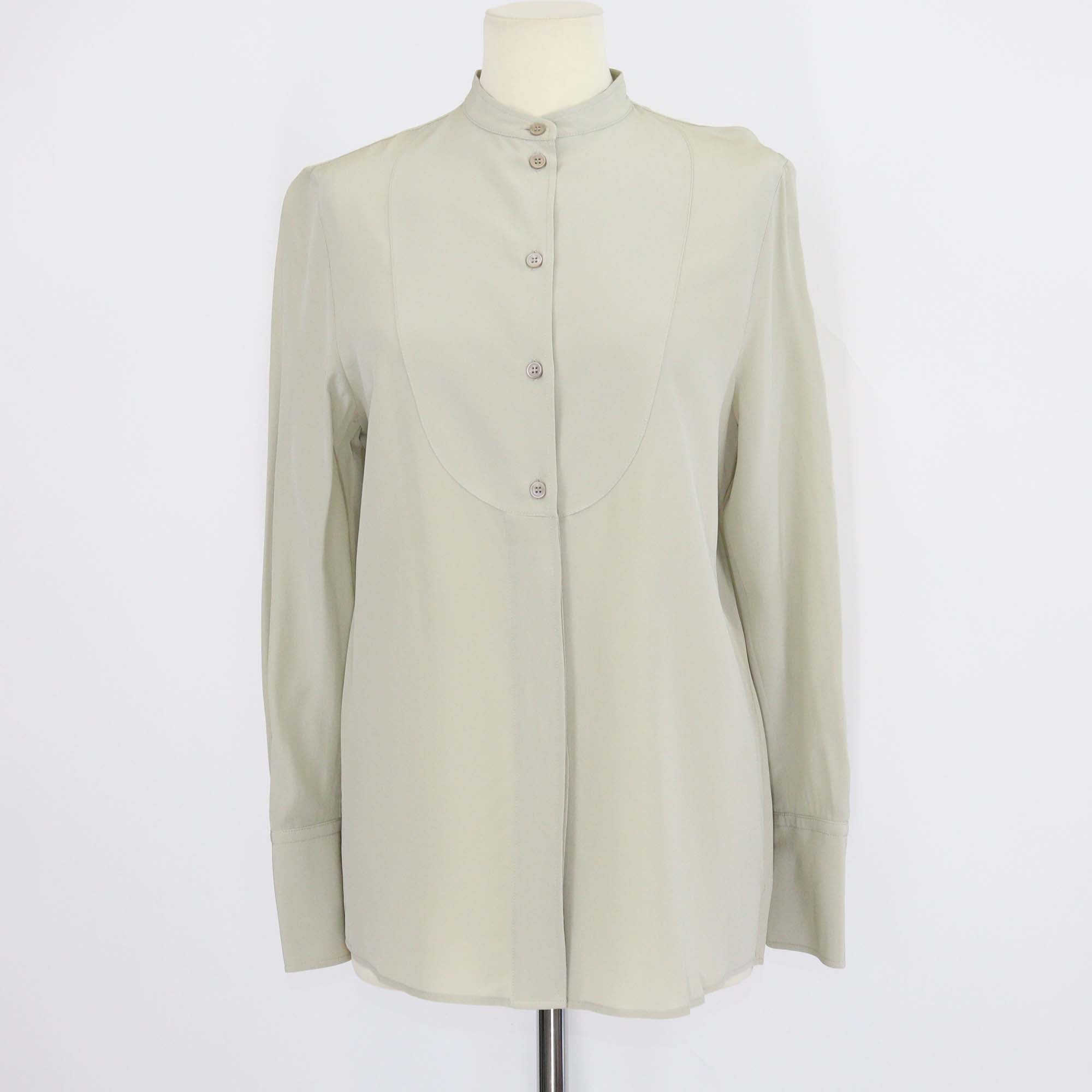 Loro Piana Light Green Silk Long Sleeve Tunic Shirt