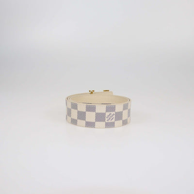 Louis Vuitton Damier Azur Canvas LV Initiales Belt 80 Womens Louis Vuitton 
