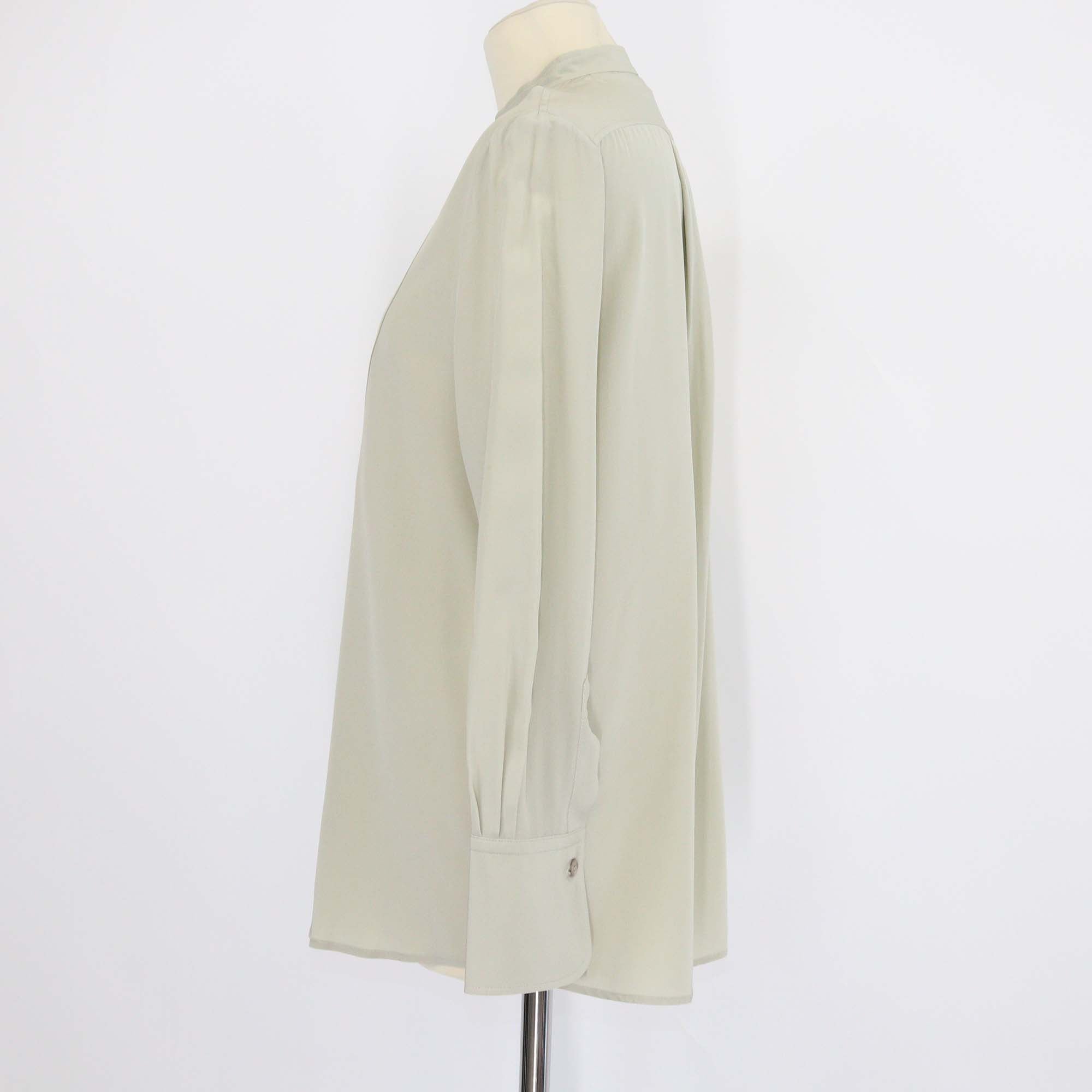 Loro Piana Light Green Silk Long Sleeve Tunic Shirt