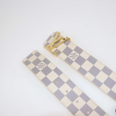 Louis Vuitton Damier Azur Canvas LV Initiales Belt 80 Womens Louis Vuitton 