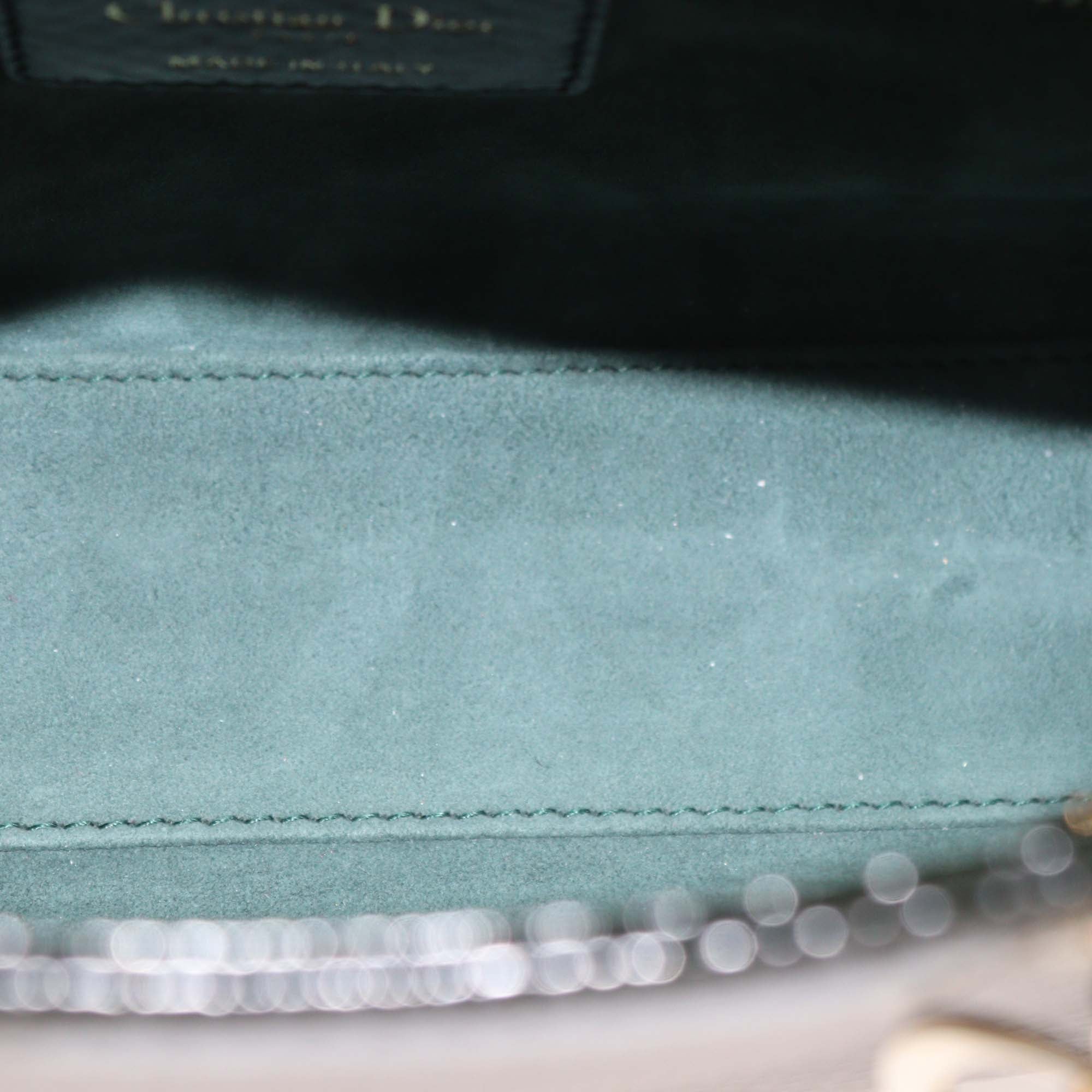 Christian Dior Dark Green Python Small Lady Dior Tote