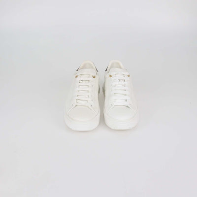 Louis Vuitton White Embossed Monogram Leather Time Out Sneakers