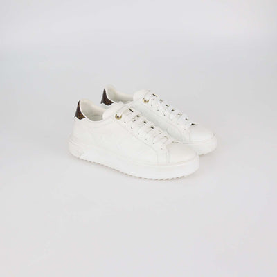 Louis Vuitton White Embossed Monogram Leather Time Out Sneakers