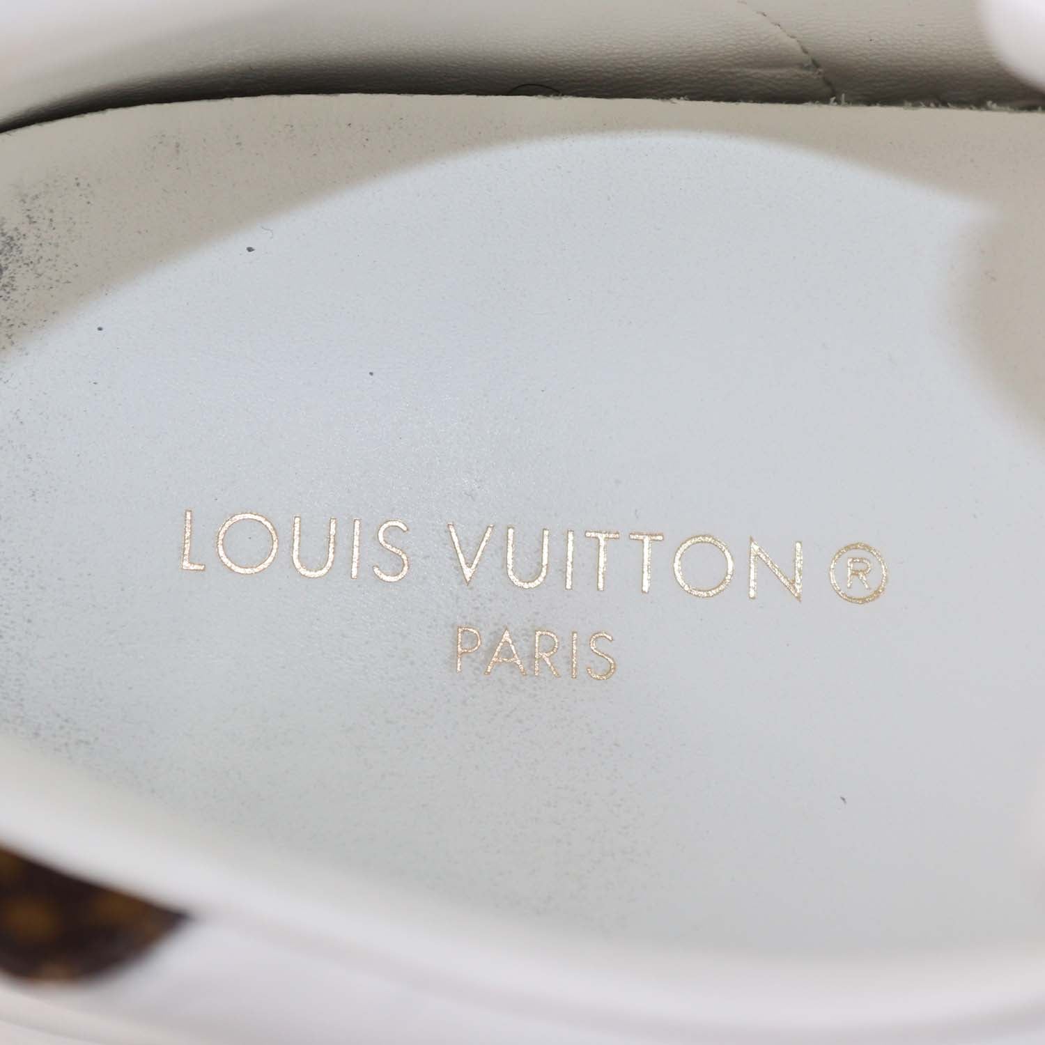 Louis Vuitton White Embossed Monogram Leather Time Out Sneakers