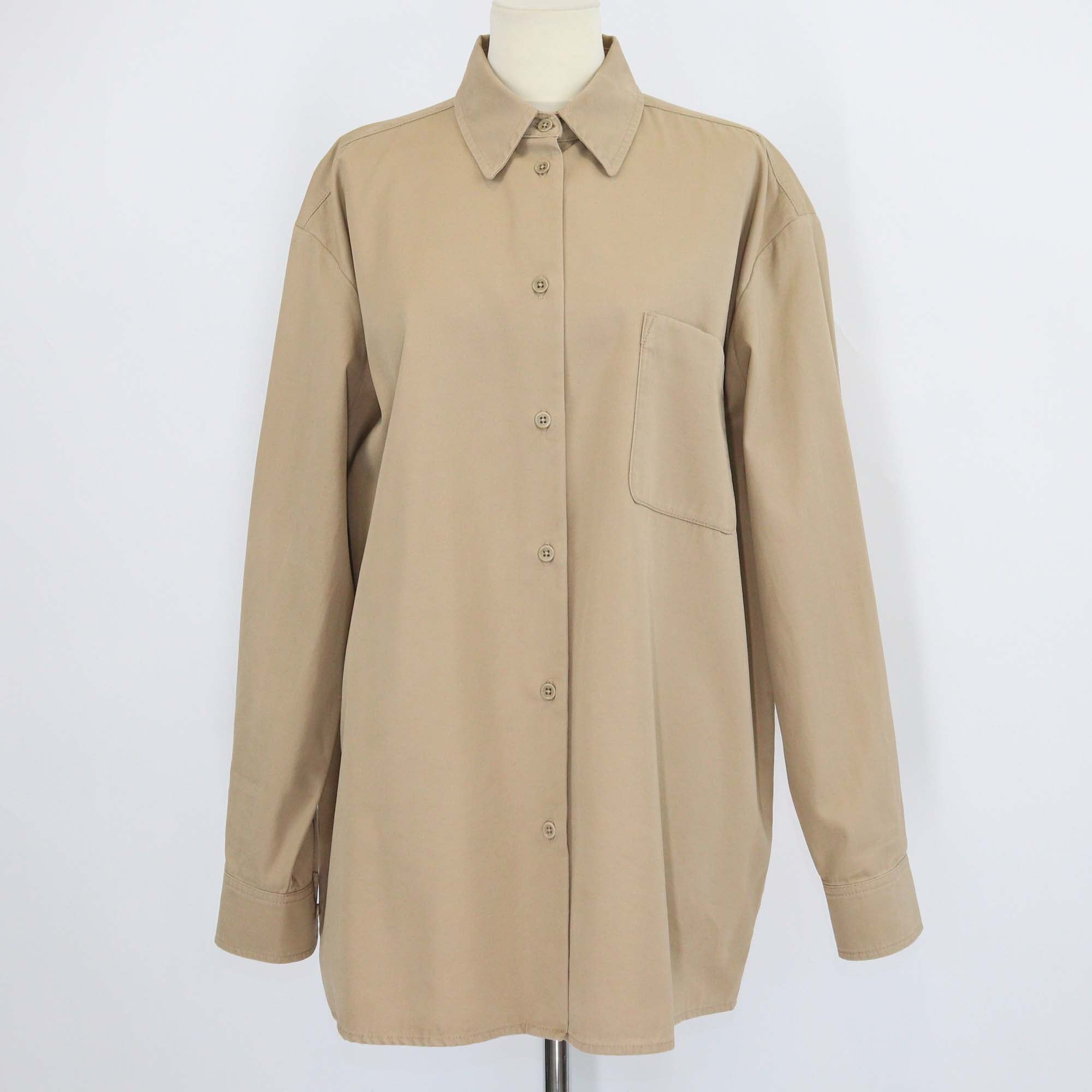 The Row Brown Cotton Blend Long-Sleeve Oversized Shirt