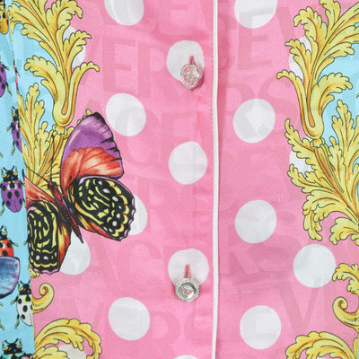 Versace Multicolor Blend Viscose Butterflies & Bugs Print Oversized Twill Shirt