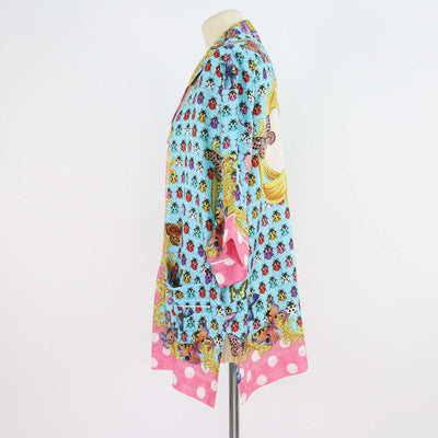 Versace Multicolor Blend Viscose Butterflies & Bugs Print Oversized Twill Shirt