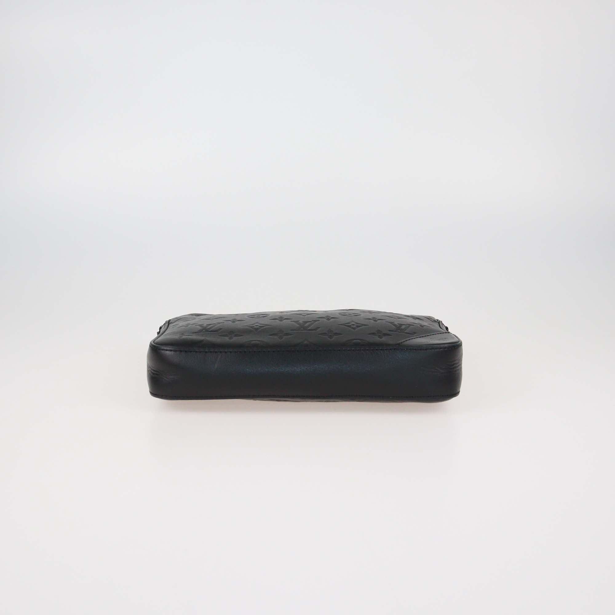 Louis Vuitton Black Monogram Shadow Leather Duo Messenger Bag