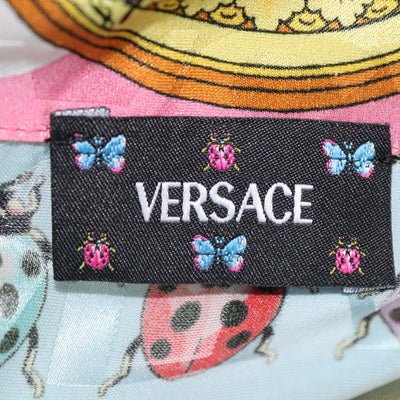 Versace Multicolor Blend Viscose Butterflies & Bugs Print Oversized Twill Shirt