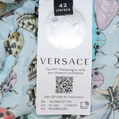 Versace Multicolor Blend Viscose Butterflies & Bugs Print Oversized Twill Shirt