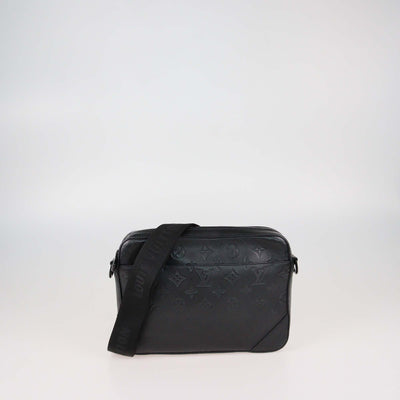 Louis Vuitton Black Monogram Shadow Leather Duo Messenger Bag
