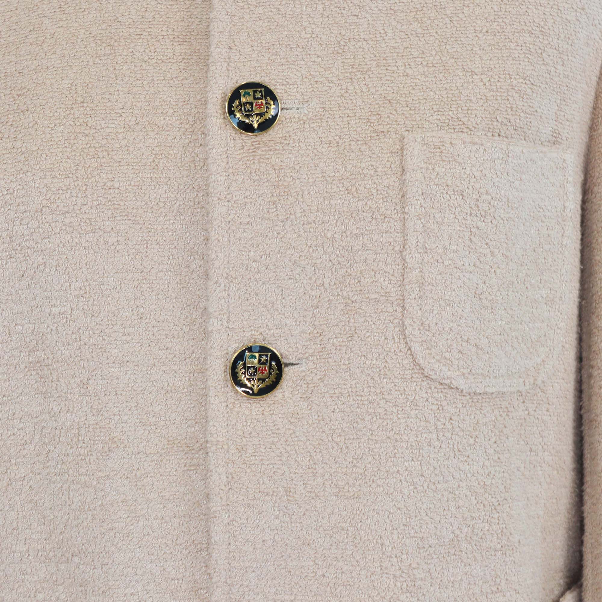 Loro Piana Beige Linen Cotton Blend Spagna Terry Jacket