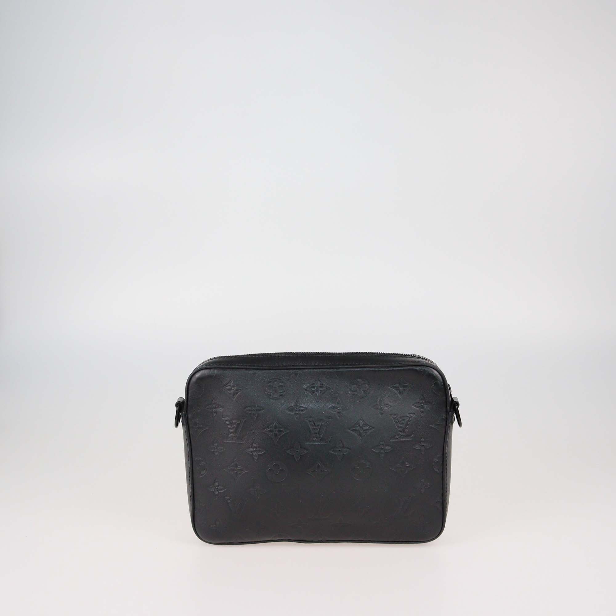 Louis Vuitton Black Monogram Shadow Leather Duo Messenger Bag