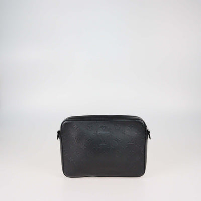 Louis Vuitton Black Monogram Shadow Leather Duo Messenger Bag