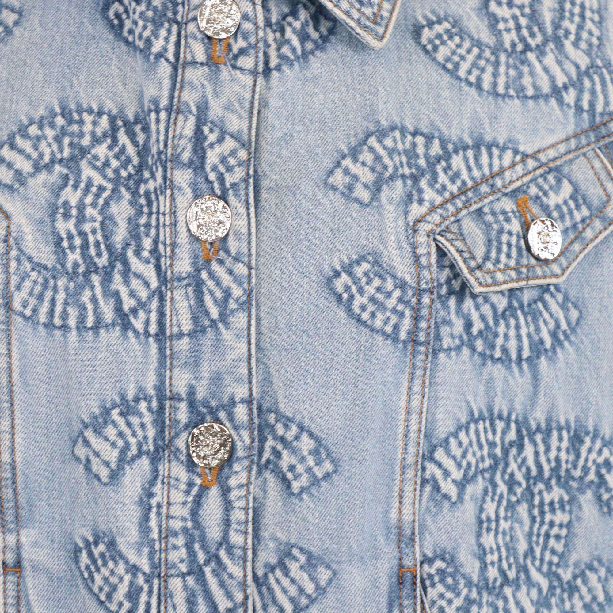 Chanel Blue Denim CC Embossed Sleeveless Vest