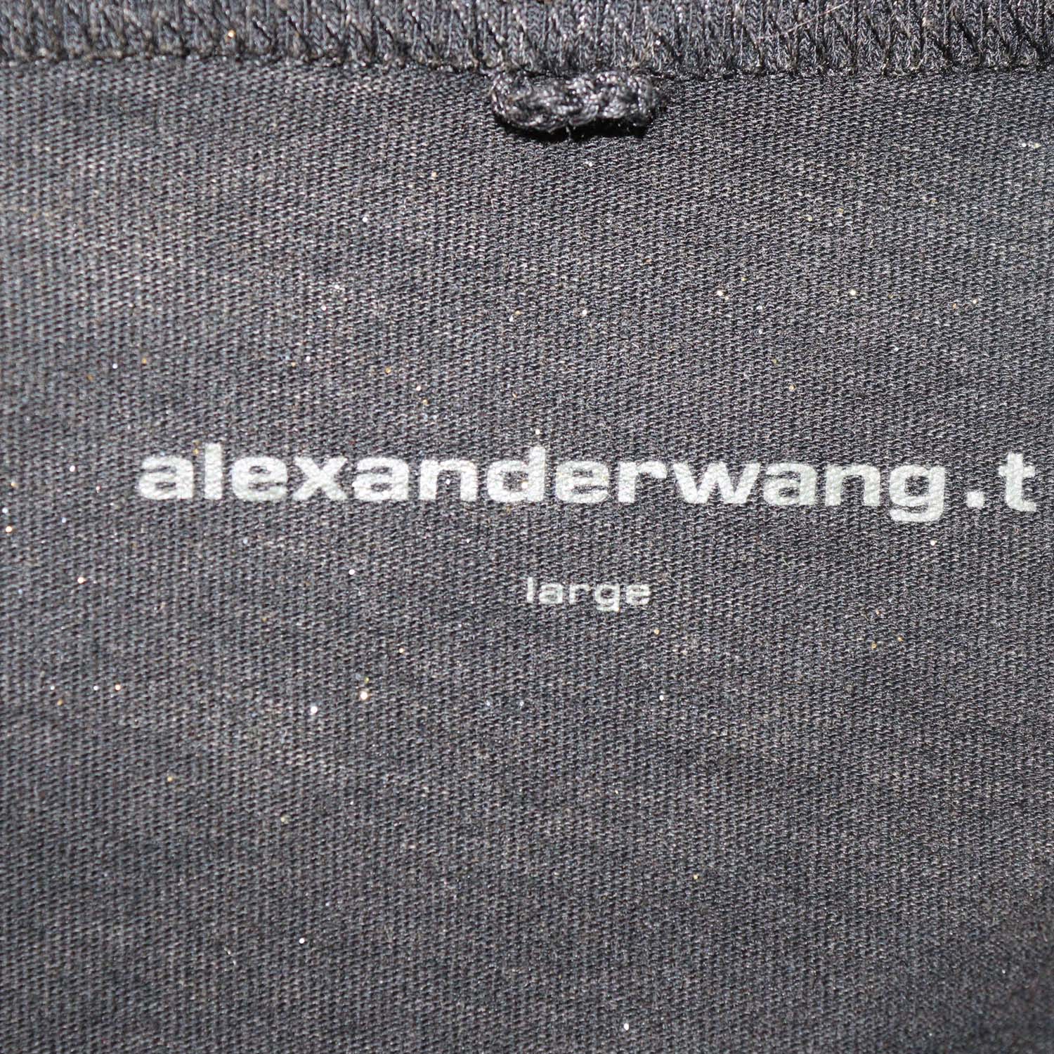 Alexander Wang.T Charcoal Glitter Cotton Puff Logo Crew Neck T-Shirt