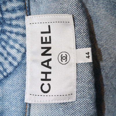 Chanel Blue Denim CC Embossed Sleeveless Vest