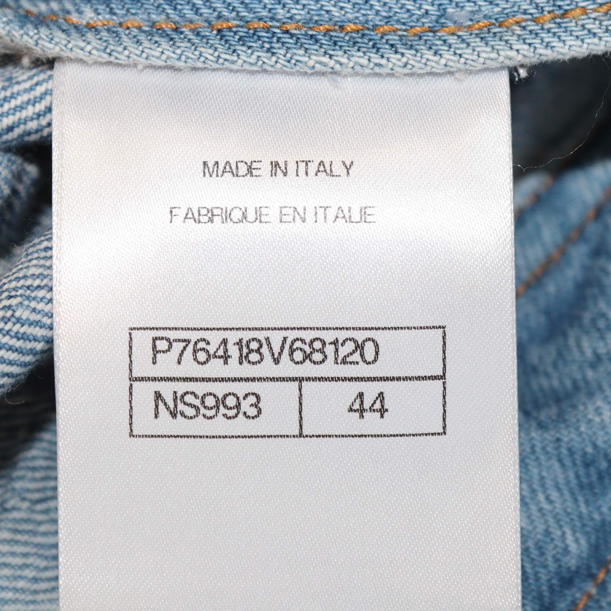 Chanel Blue Denim CC Embossed Sleeveless Vest